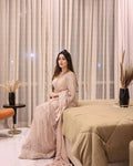 Full Saree Of Georgette With Heavy 3MM Sequins Embroidery Work - NextBuy