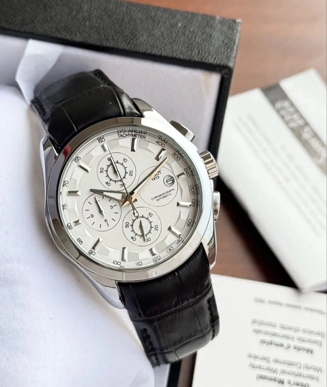 Tissot Couturier 1853 Brown & Silver Leather Watch for Him | Original Quality & Chronograph NextBuy