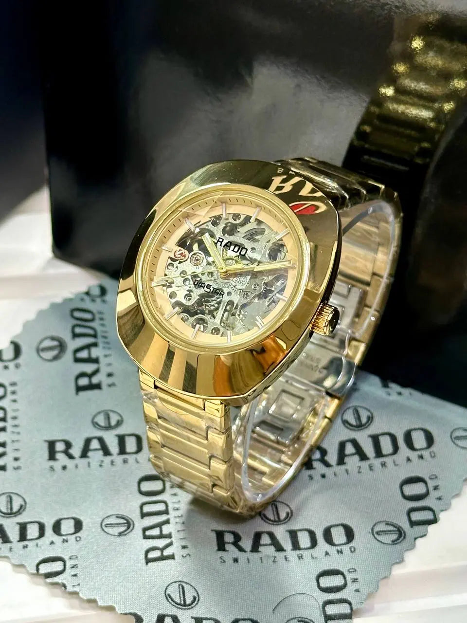 Super High-Quality Rado Diastar Automatic Watch - Gold Dial & Full Gold Metal Chain NextBuy