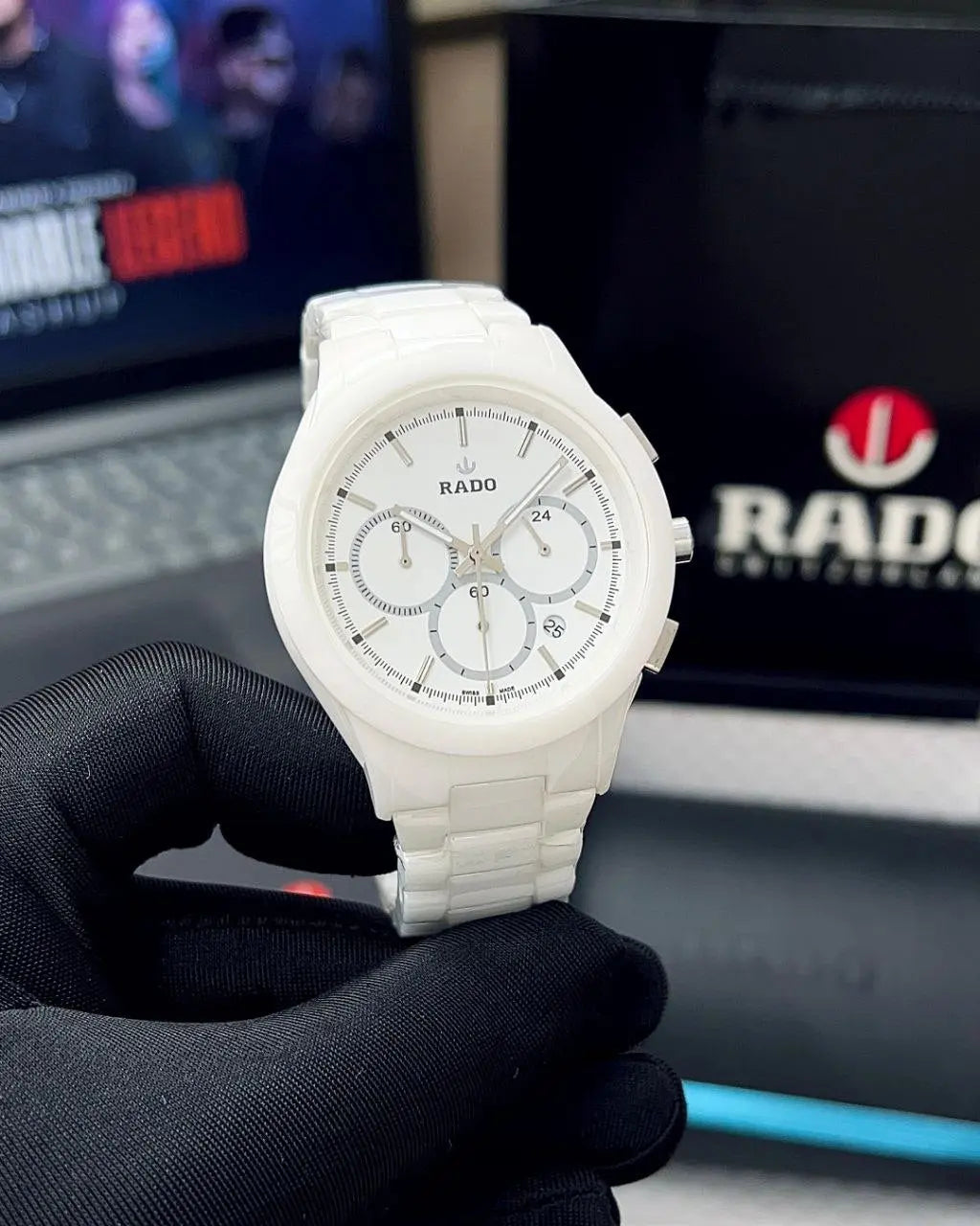 Rado HyperChrome Chronograph Watch | Original Men's Watch | Premium 7AA Collection | White Ceramic Bracelet NextBuy