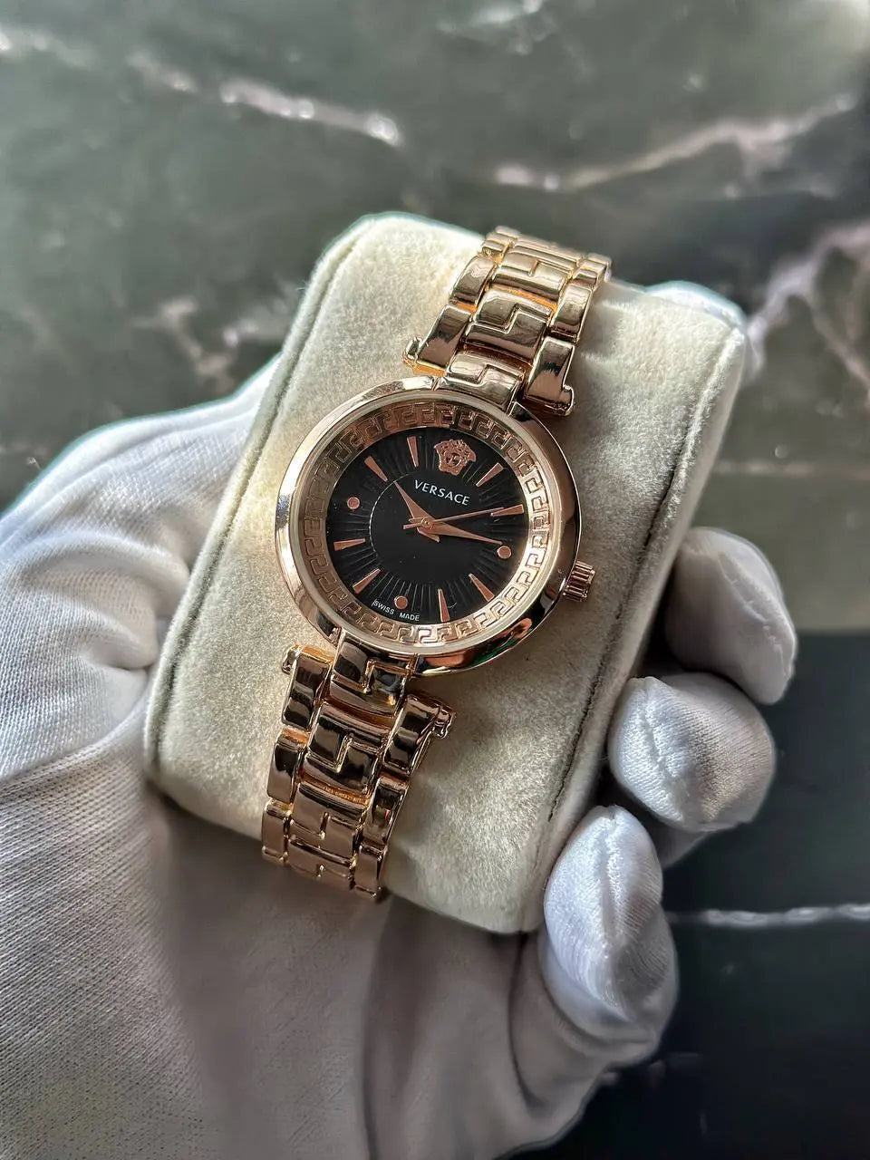 Versace Women’s Watch Rose Gold & Black Dial at a Budget Price NextBuy