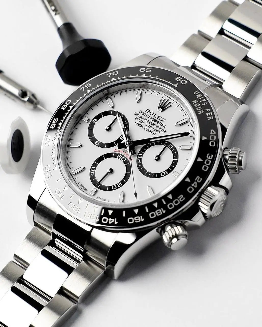 Rolex Daytona 116500LN White Dial Chronograph Watch with Ceramic Bezel