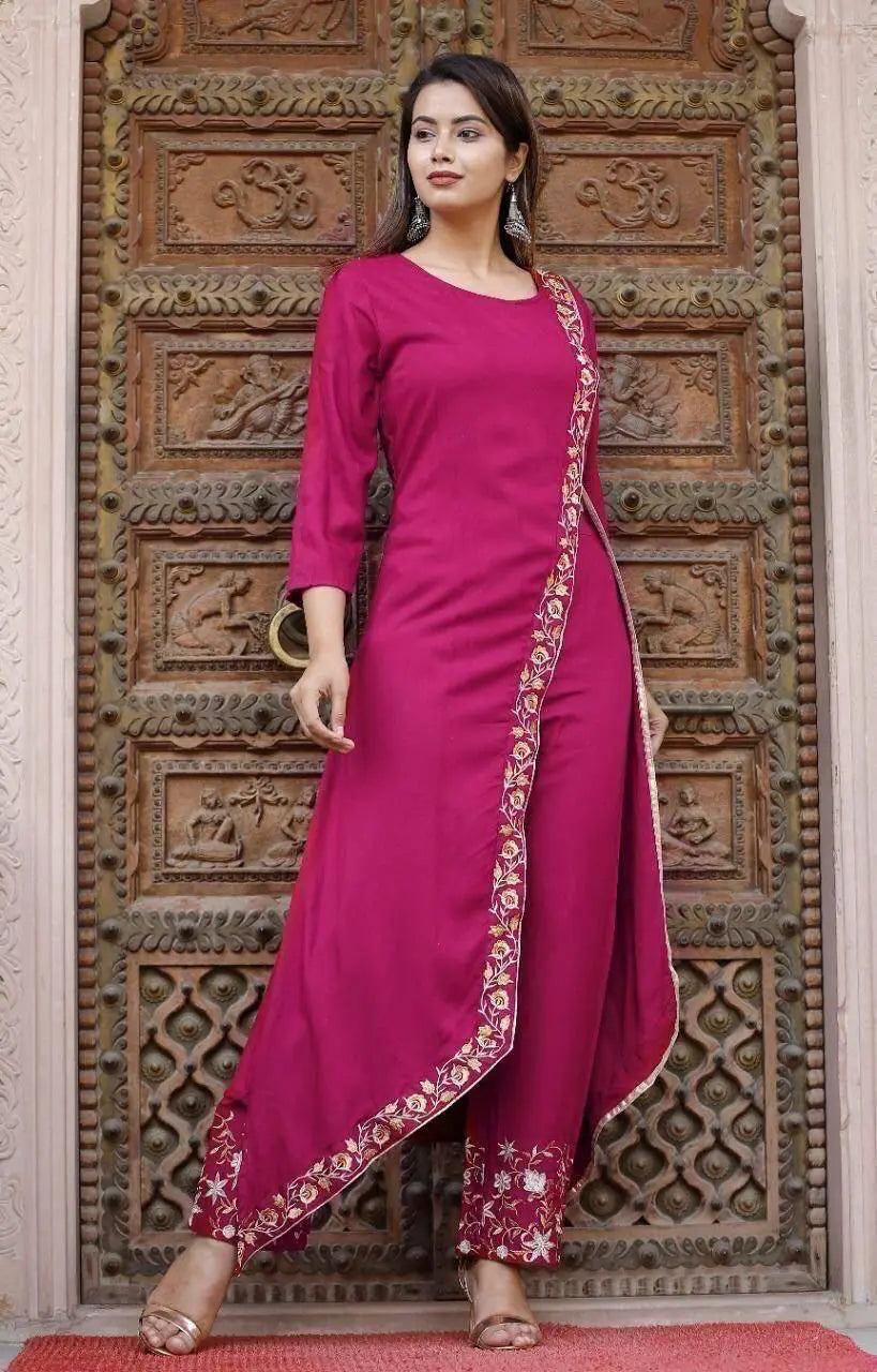 Embroidered Kurti Palazzo Set (6 Colors) NextBuy