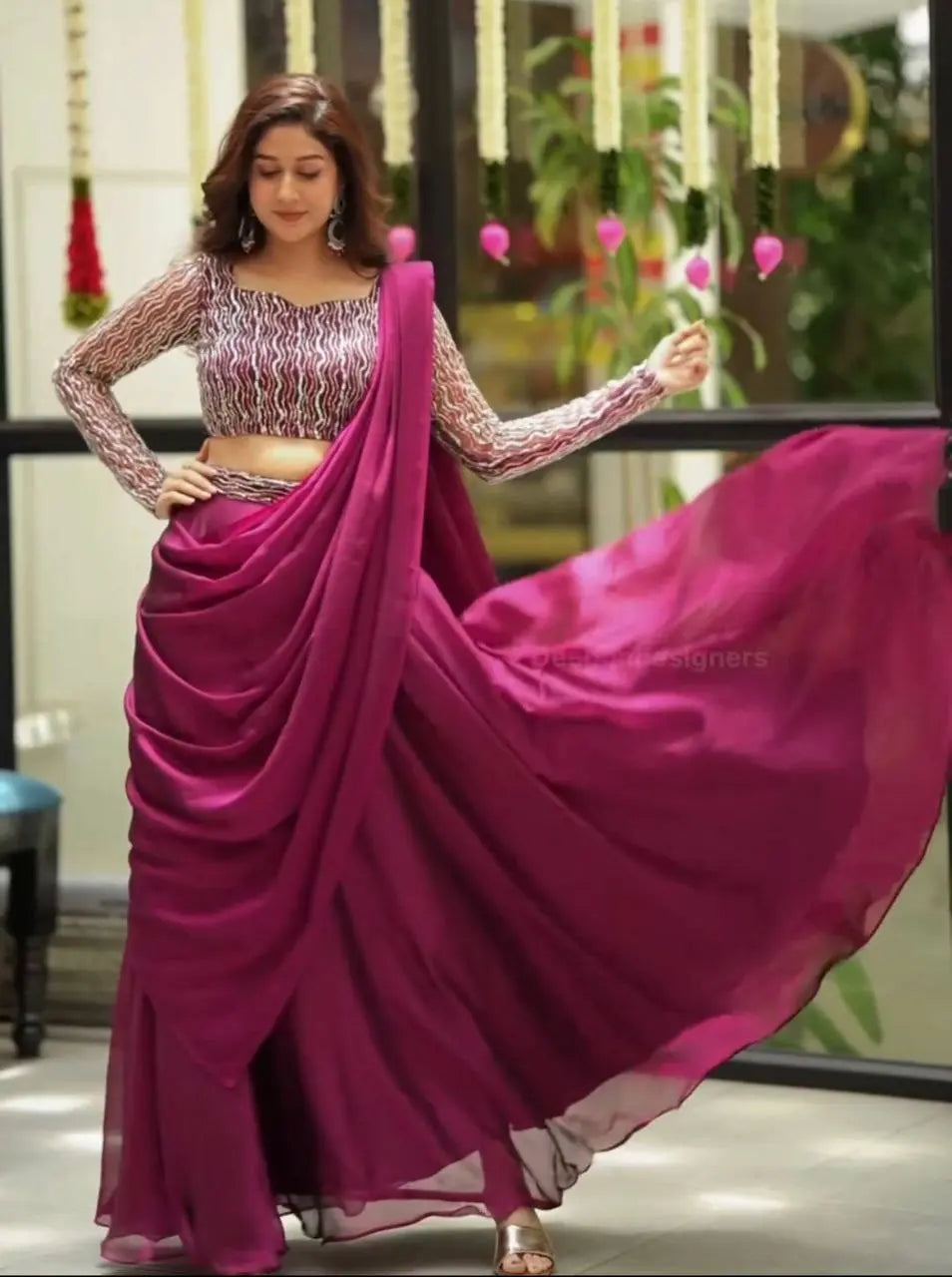 DESIGNER PARTY WEAR LAHENGA WITH STICH BLOUSE WITH EMBROIDERY CODING WORK (FULLY STICHED) NextBuy