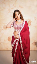 DESIGNER HEAVY EMBRODERY WORK FULLY STICHED BLOUSE SAREE NextBuy