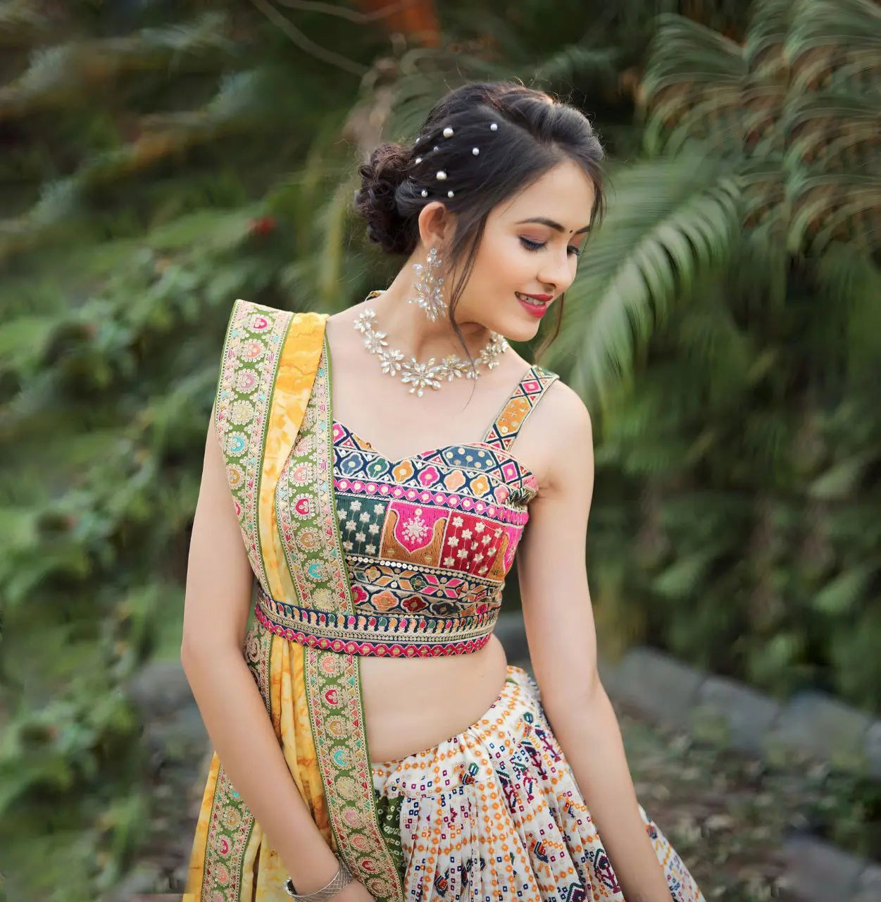 Bandhej Patola Foil Print Lahenga Choli (Full stitched) NextBuy