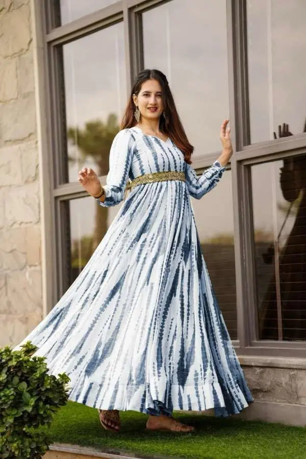 New Sibori Print Maxi Dress With Belt NextBuy