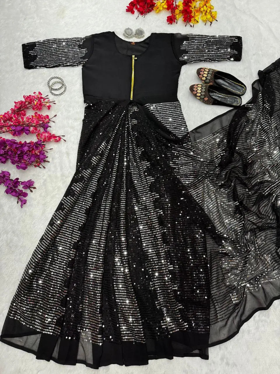 New Trending Zip Nd Go Saree Sequence Saree NextBuy