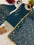 Heavy Faux Georgette With Embroidery Sequence Work with Sleeve and Heavy Lace Work NextBuy