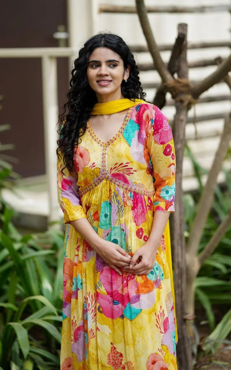 Alia Cut Georgette Kurtis with Sequence Embroidery & Dupatta – Elegant Anarkali Gown for Festivals & Gatherings NextBuy