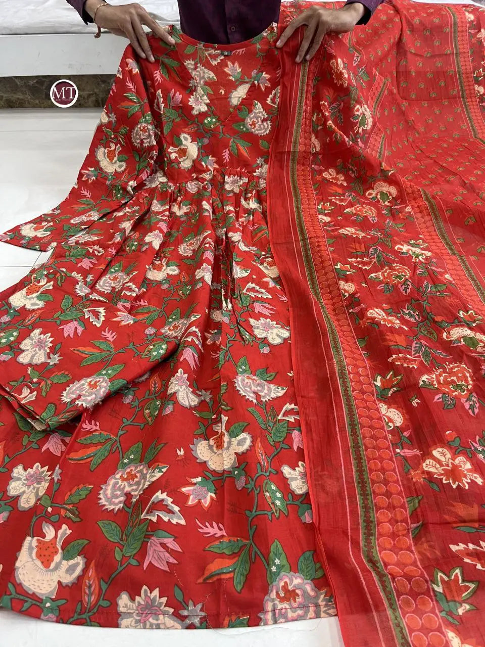 Voluminous Anarkali Suit Set - Pure Cotton 60/60 | Showroom Quality NextBuy