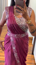 Super Trending Embroidery Cording Work Ready-to-Wear Saree with Embroidery Blouse NextBuy