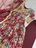 Elegant 3-Piece Gown Set with Dupatta & Bottom - Premium Chinon Silk with Embroidery Work NextBuy