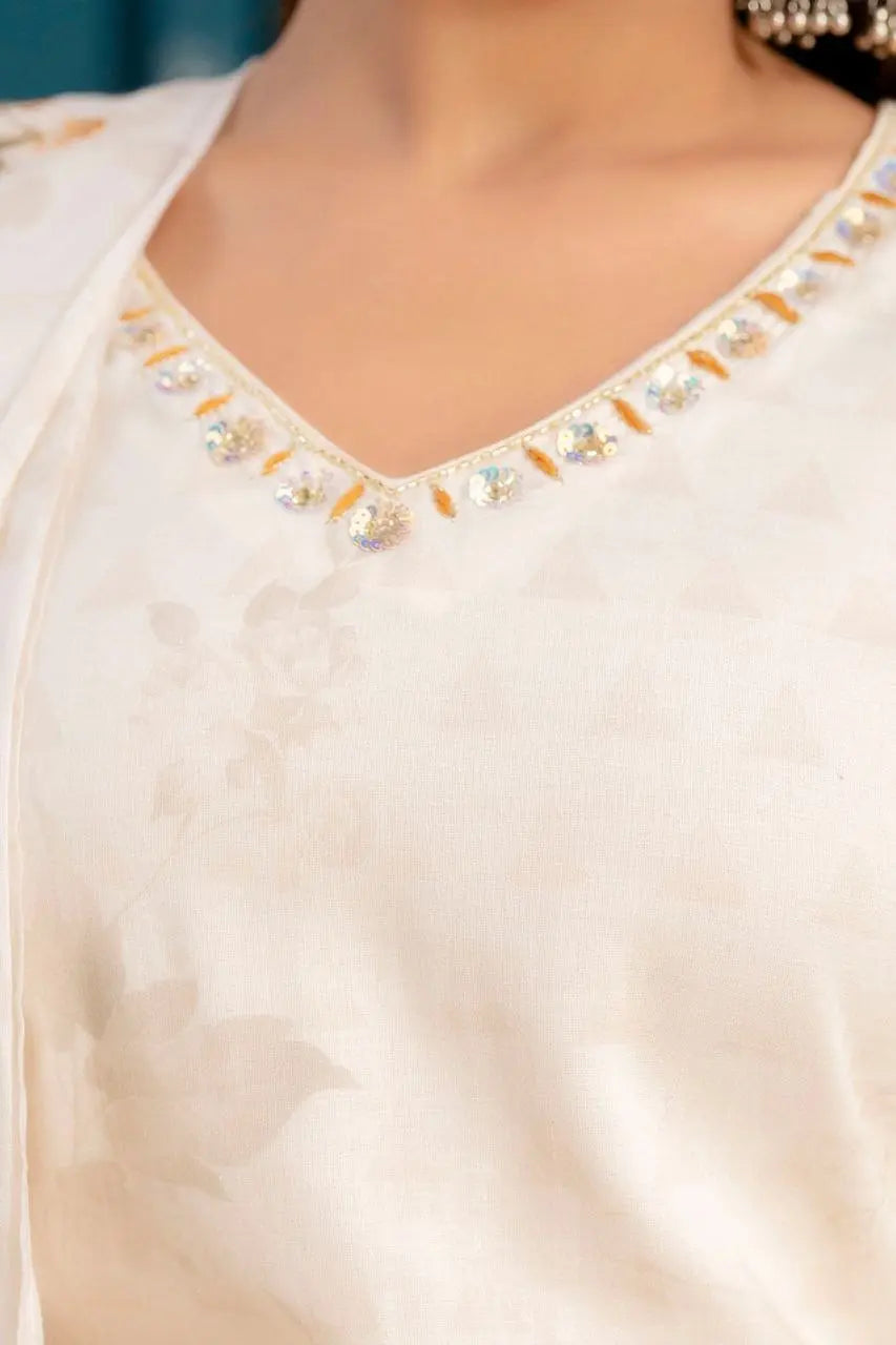 Elegant Kurta Set with Dupatta - Premium Cotton Fabric with Hand Work NextBuy