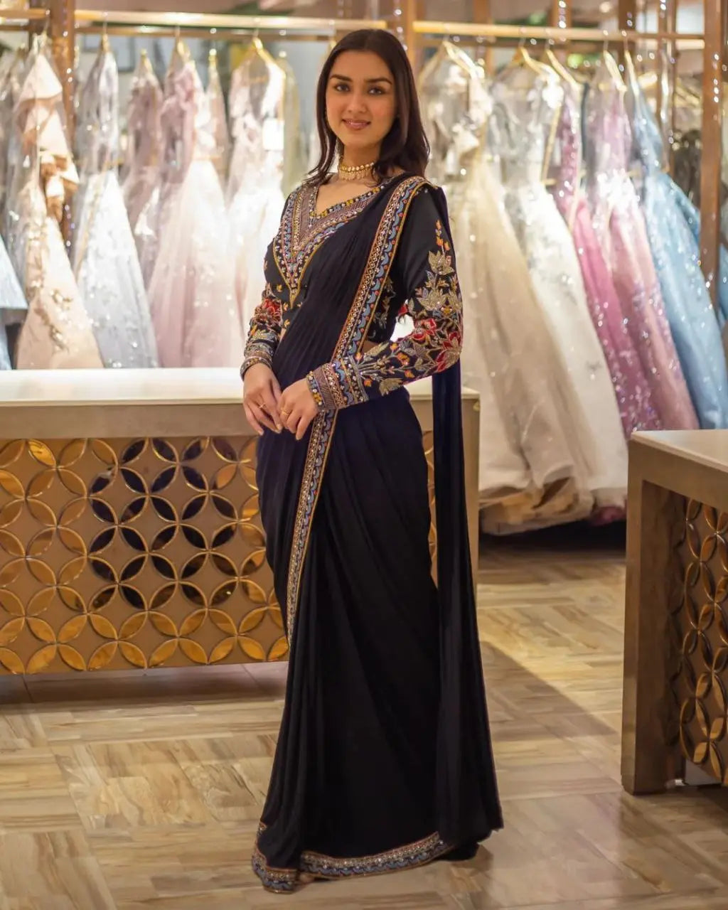 Heavy Georgette Embroidered Sequins Work Sari with Blouse – A Perfect Blend of Elegance and Style NextBuy