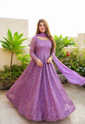 Elegant Anarkali Suit with Fox Georgette Fabric and Intricate Sequins Embroidery