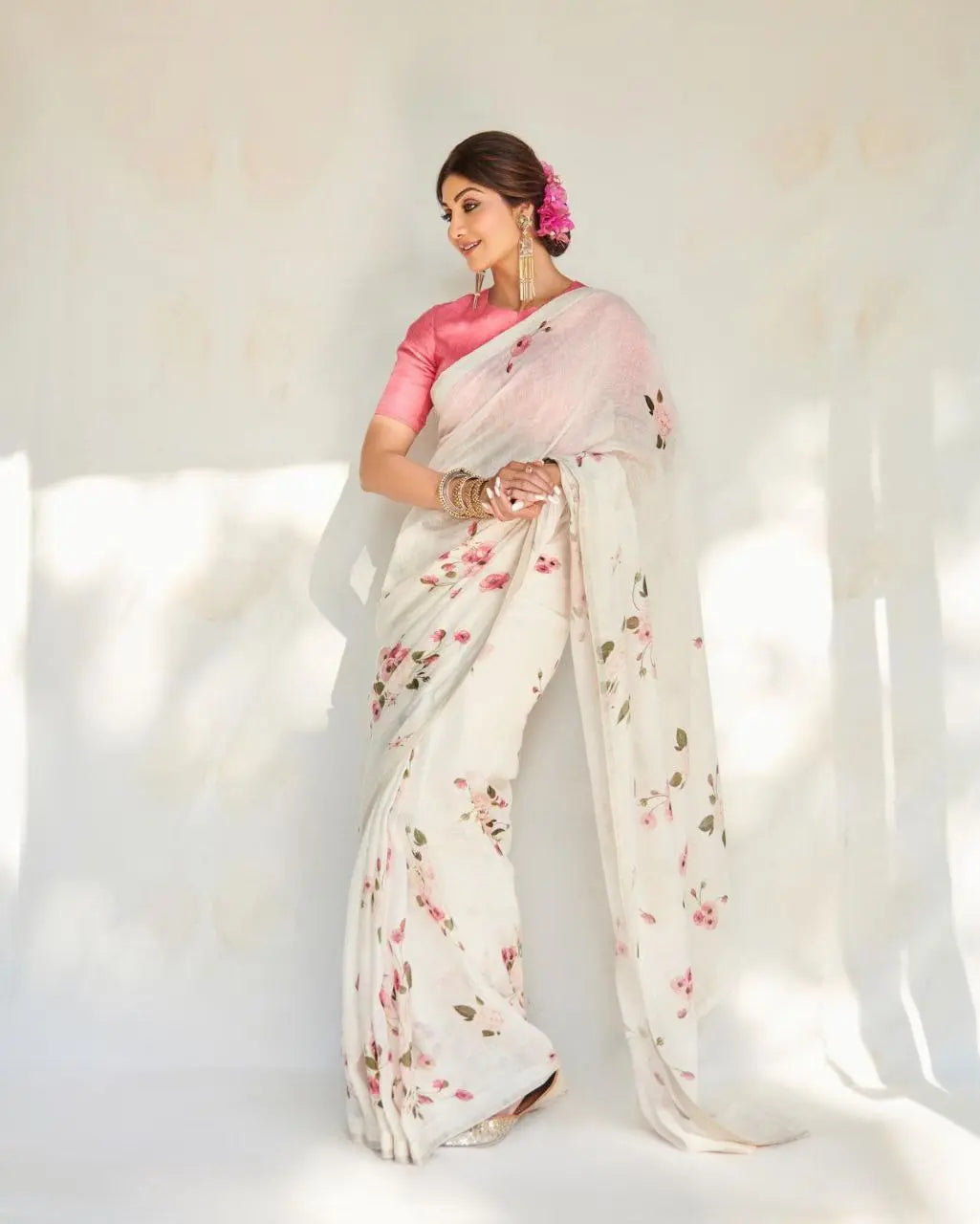 Premium Jimmy Choo Silk Saree with Diamond Embellishments