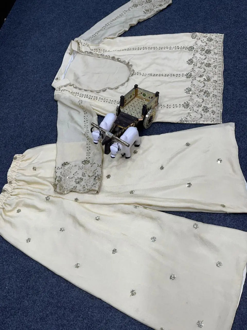 Designer Embroidery Sequins Work Blouse in Premium Chinon Silk