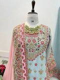 Party Ready Sharara Suit Set with Embroidered Top, Sharara, and Dupatta