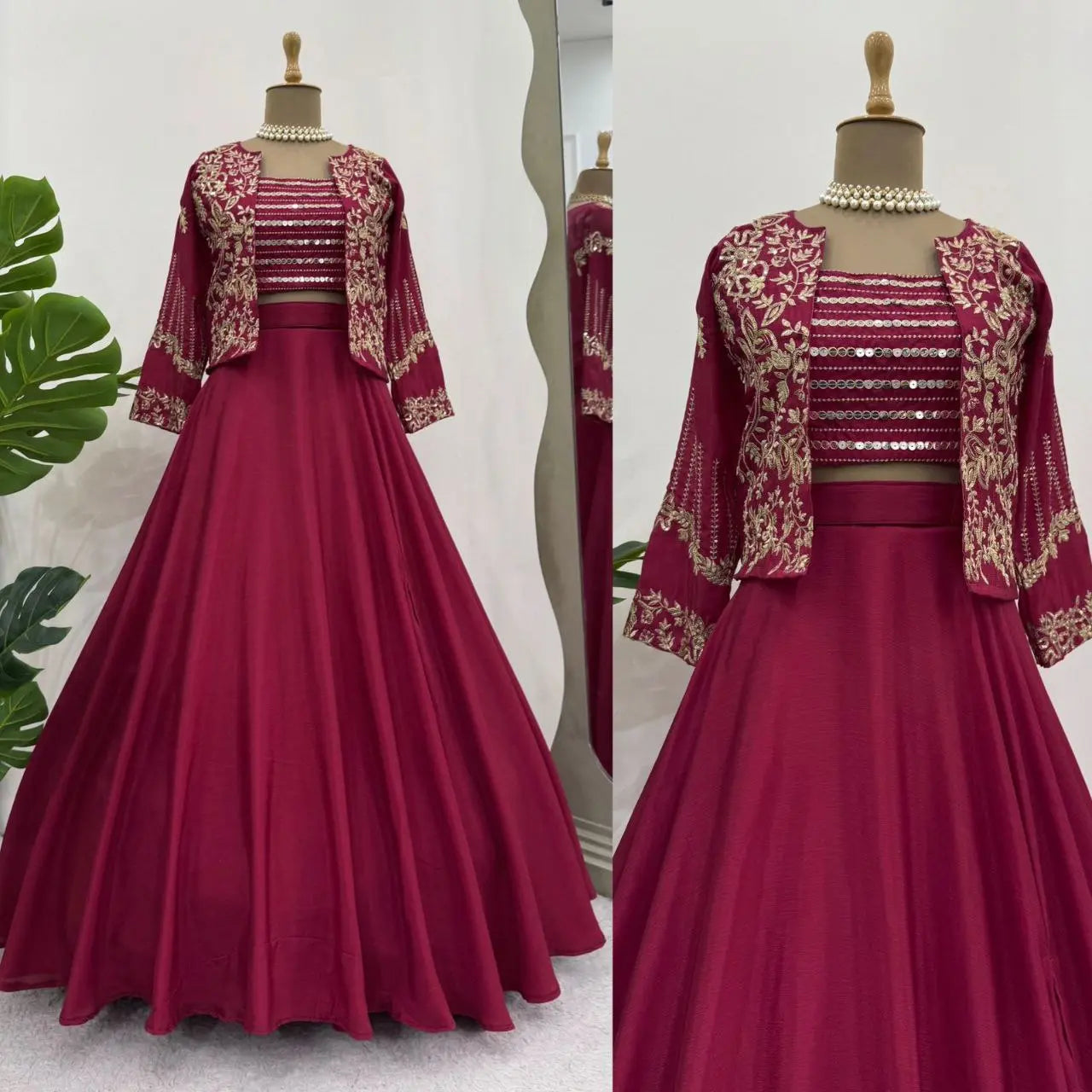 Trendy Fashion Skirt Set – 6000 Series with Thread and Sequence Work