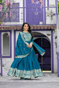 Heavy Designer Party Wear Gown with Dupatta in Embroidery Sequence Work