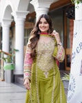 Heavy Vichitra Silk Palazzo Suit for Eid Celebrations