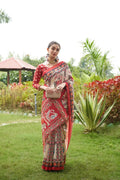 Tussar Silk Patola Saree – Festive wear saree with contrast pallu and matching blouse piece.