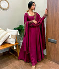 Presenting New  Pure Vichitra Silk Gwon Pent and Dupatta Set Fully Stitched Ready To Wear NextBuy