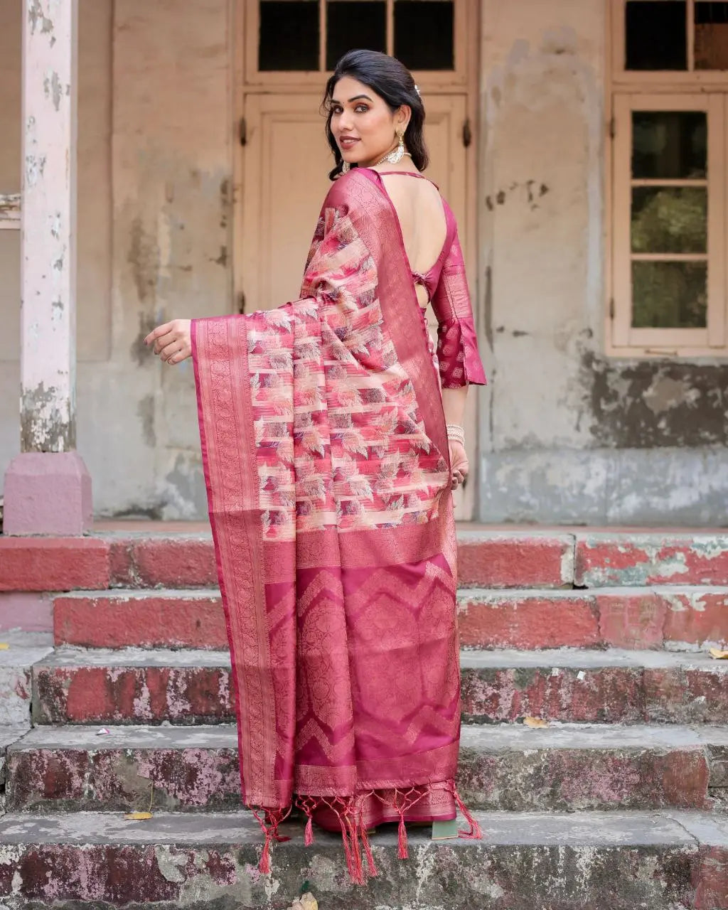 Luxurious Banarasi Silk Saree | Digital Printed Saree for Festive Wear NextBuy