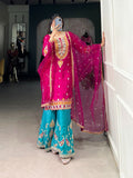 Elegant Ethnic Moonga Silk Dress with Sequins Embroidery – Festive Wear NextBuy