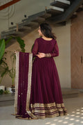 Full sleeves bridal dress with lace dupatta