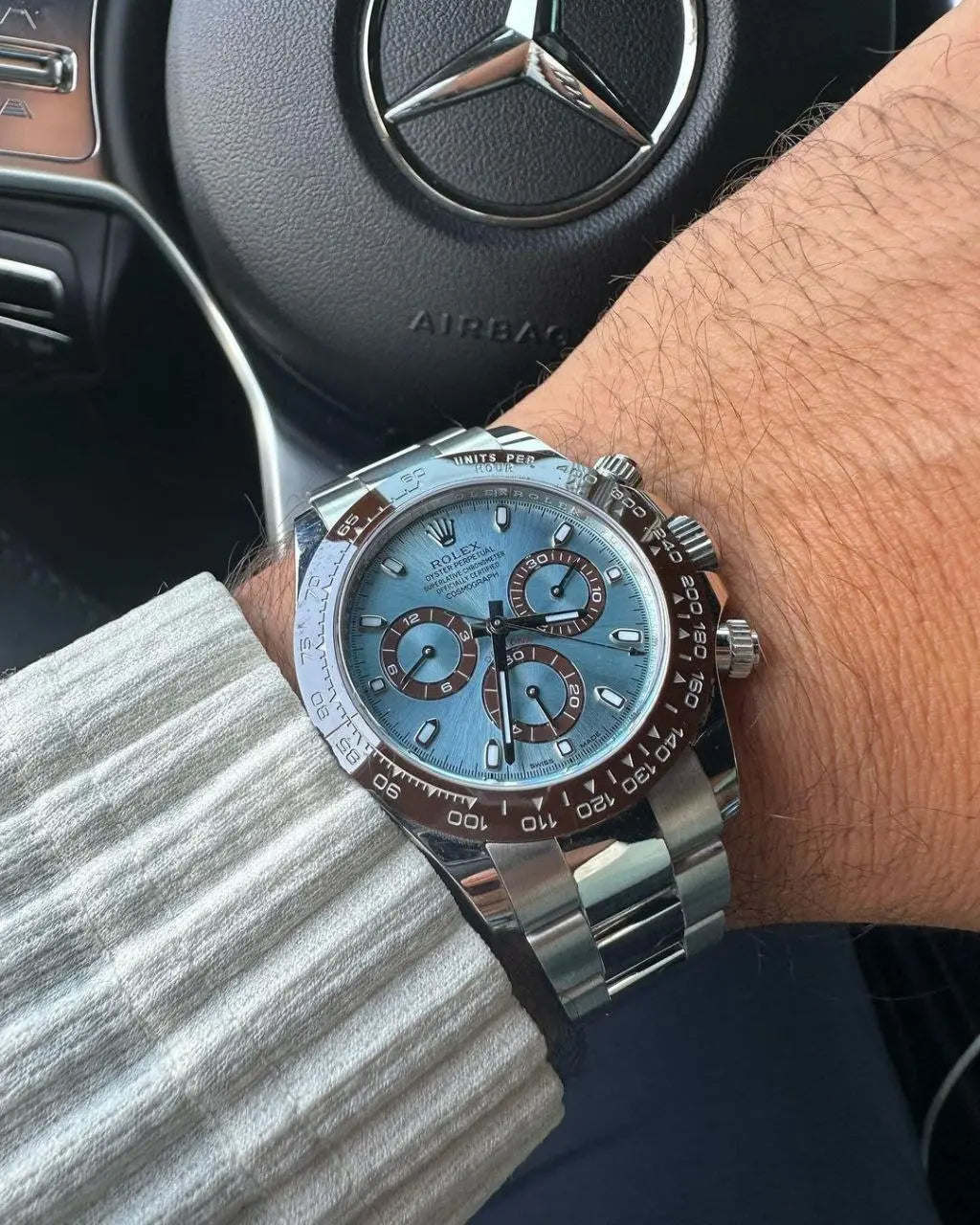 Rolex Cosmograph Daytona Platinum Ice Blue Dial – Premium Watch for Men with Ceramic Ring Professional Racing Heritage Meets Timeless Luxury NextBuy