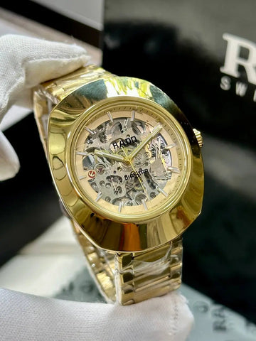 Super High-Quality Rado Diastar Automatic Watch - Gold Dial & Full Gold Metal Chain NextBuy