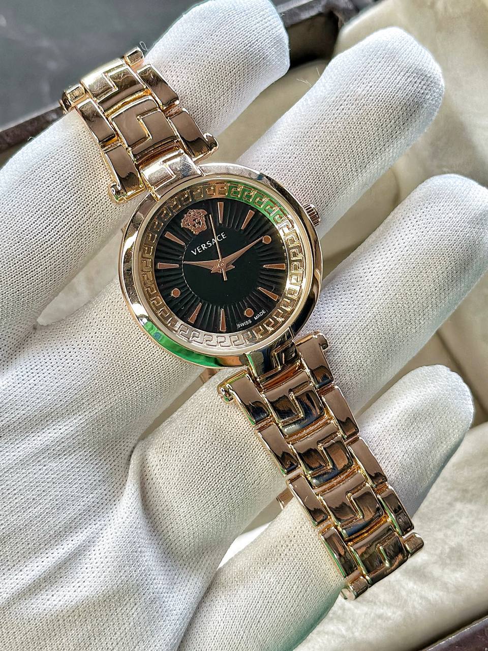 Versace Women’s Watch Rose Gold & Black Dial at a Budget Price NextBuy