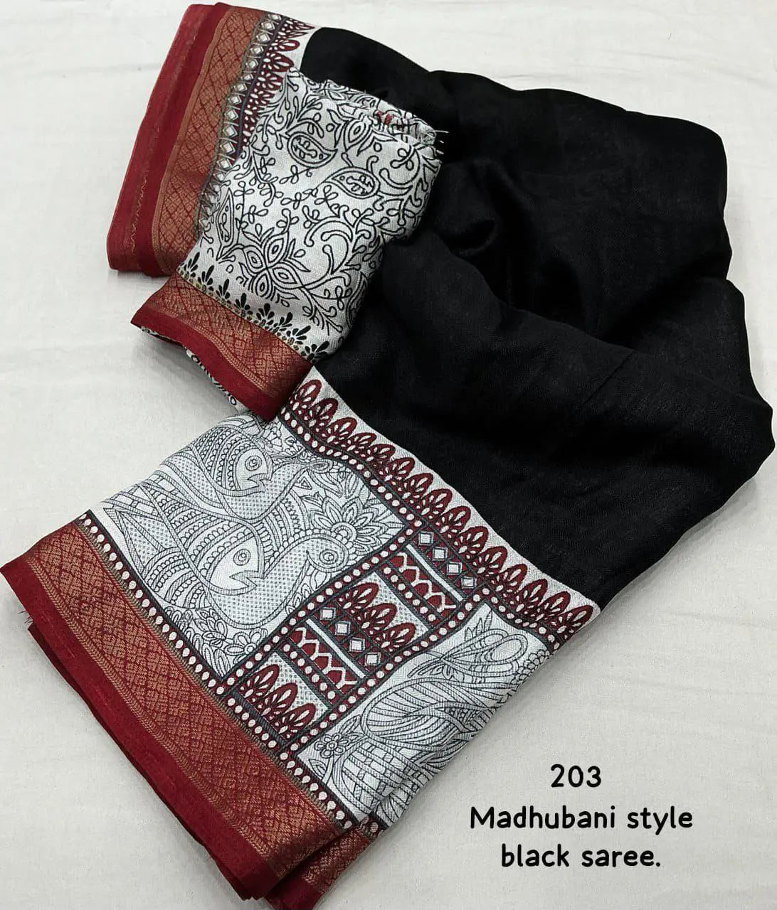 Madhubani Style Back Printed Saree NextBuy