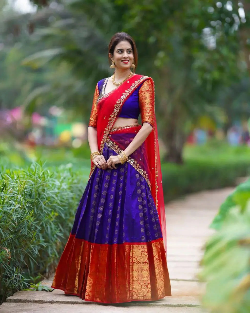 Kanjiveram Silk Zari Lehanga With Blouse Along With Banarashi Silk Duppta NextBuy