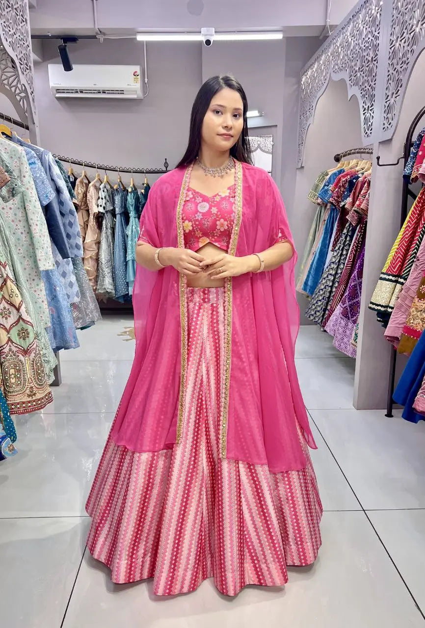 Pink Lining Lehenga (Full Stitched) NextBuy