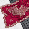 Vichitra Silk Embroidery Saree NextBuy