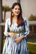 New Sibori Print Maxi Dress With Belt NextBuy