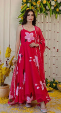 Digital Printed Organza Silk Anarkali Suit With Huge Flair NextBuy