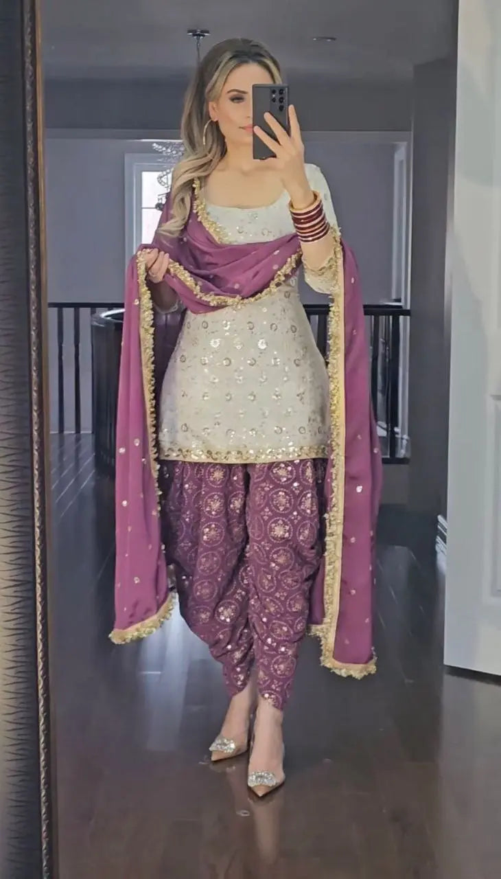 Designer Party Wear Look Top Dhoti Styles Salwar and Dupatta NextBuy