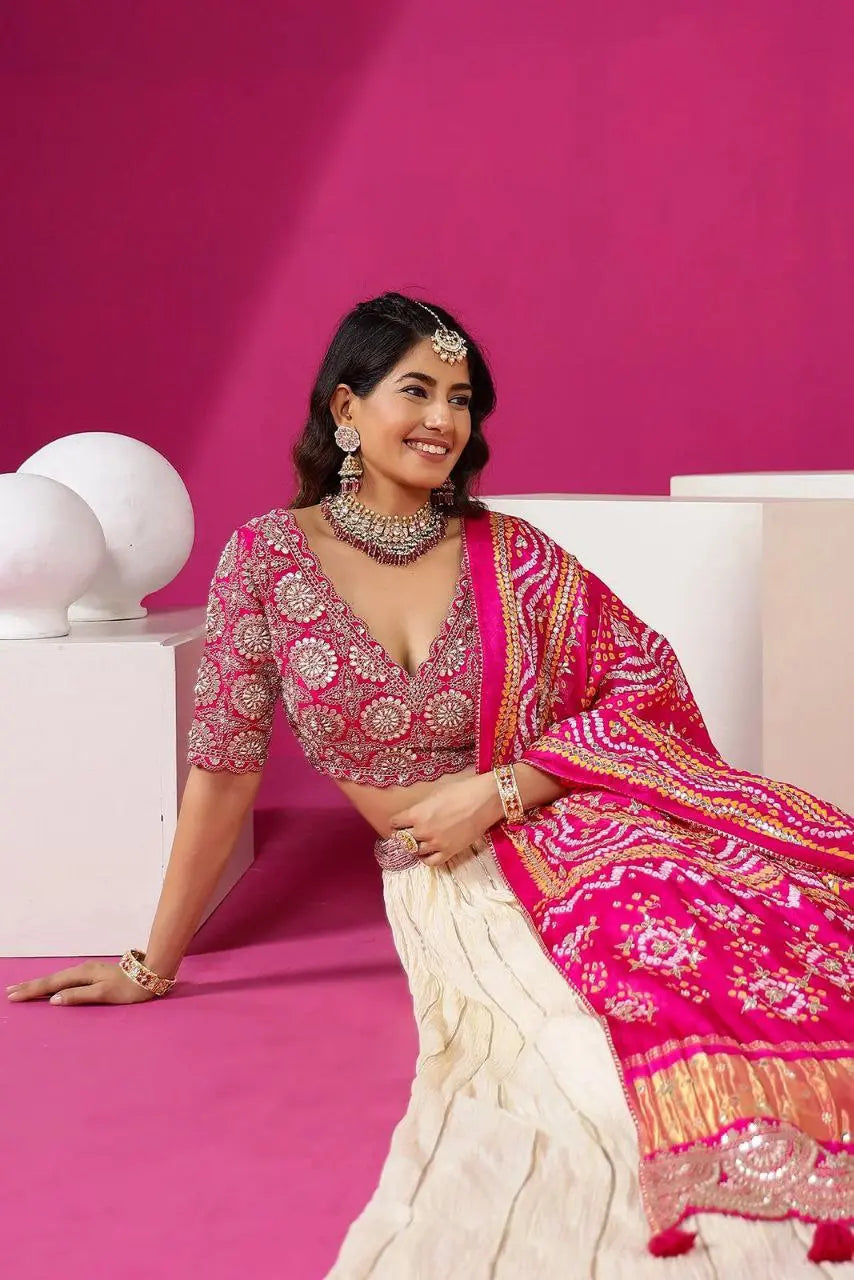 Embroidery Work Digital Print Lehenga Choli (Full Stitched) NextBuy