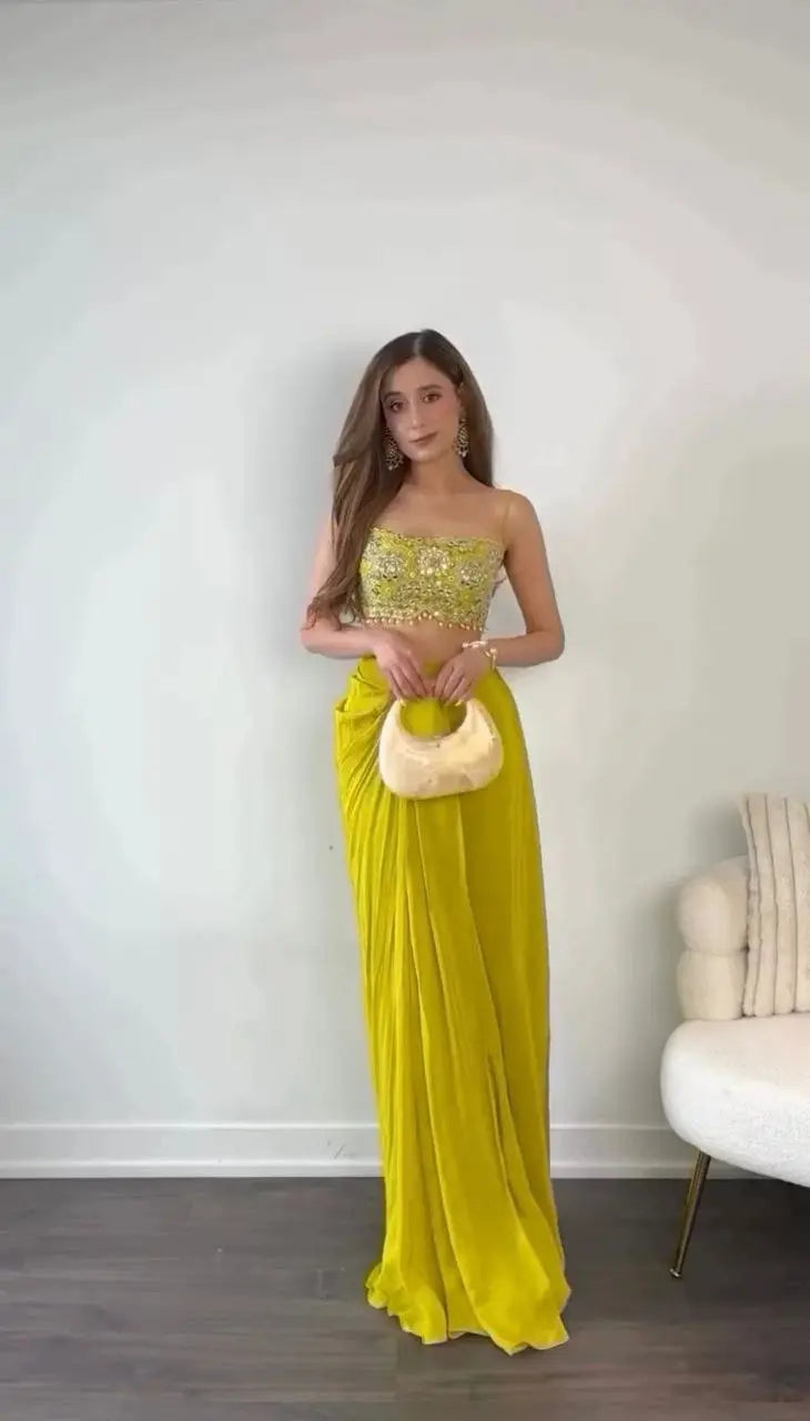 Ready to Wear Dhoti Style With Srug and Unstich Choli NextBuy