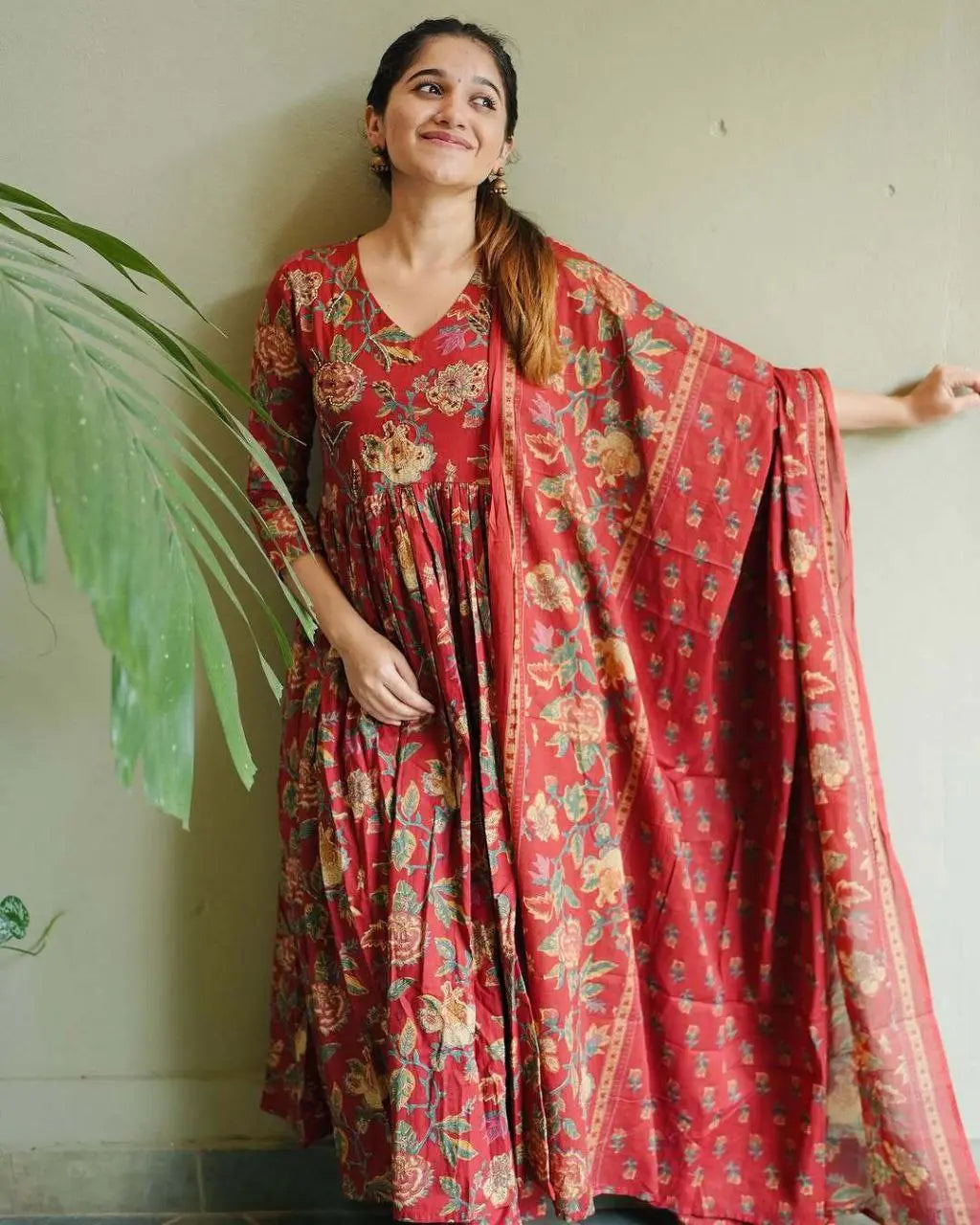 Voluminous Anarkali Suit Set - Pure Cotton 60/60 | Showroom Quality NextBuy