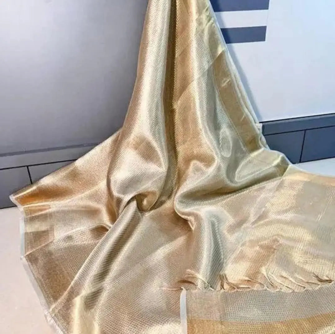 Launching: Nayanthara-Inspired Golden Banarasi Handloom Tissue Silk Saree NextBuy