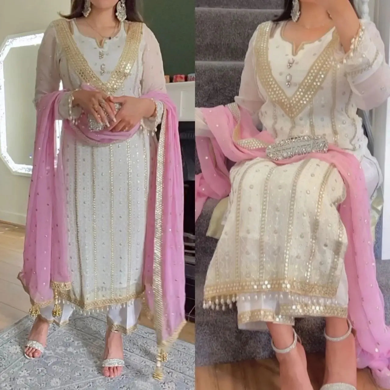 Summer Special Designer Party Wear Long Pakistani Suit - Fancy Embroidery & Sequence Work NextBuy