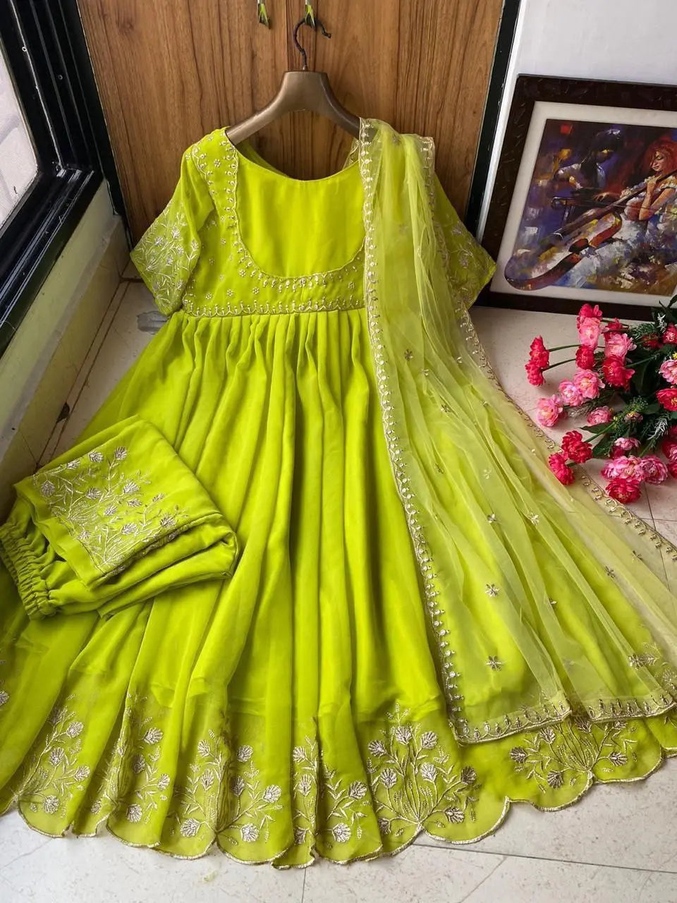 Elegant Designer Embroidered Anarkali Gown NextBuy