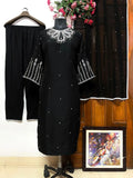 Chic Muslin Cotton Kurti with Intricate Sequins Embroidery