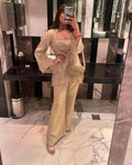 Chinon Silk Designer Dress with Intricate Embroidery Sequins Work