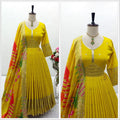 Elegant Designer Cinon Gown with Pant & Dupatta Set, perfect for special occasions